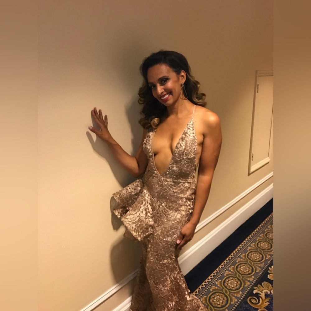 Micheal Costello Beige Elegant Dress!